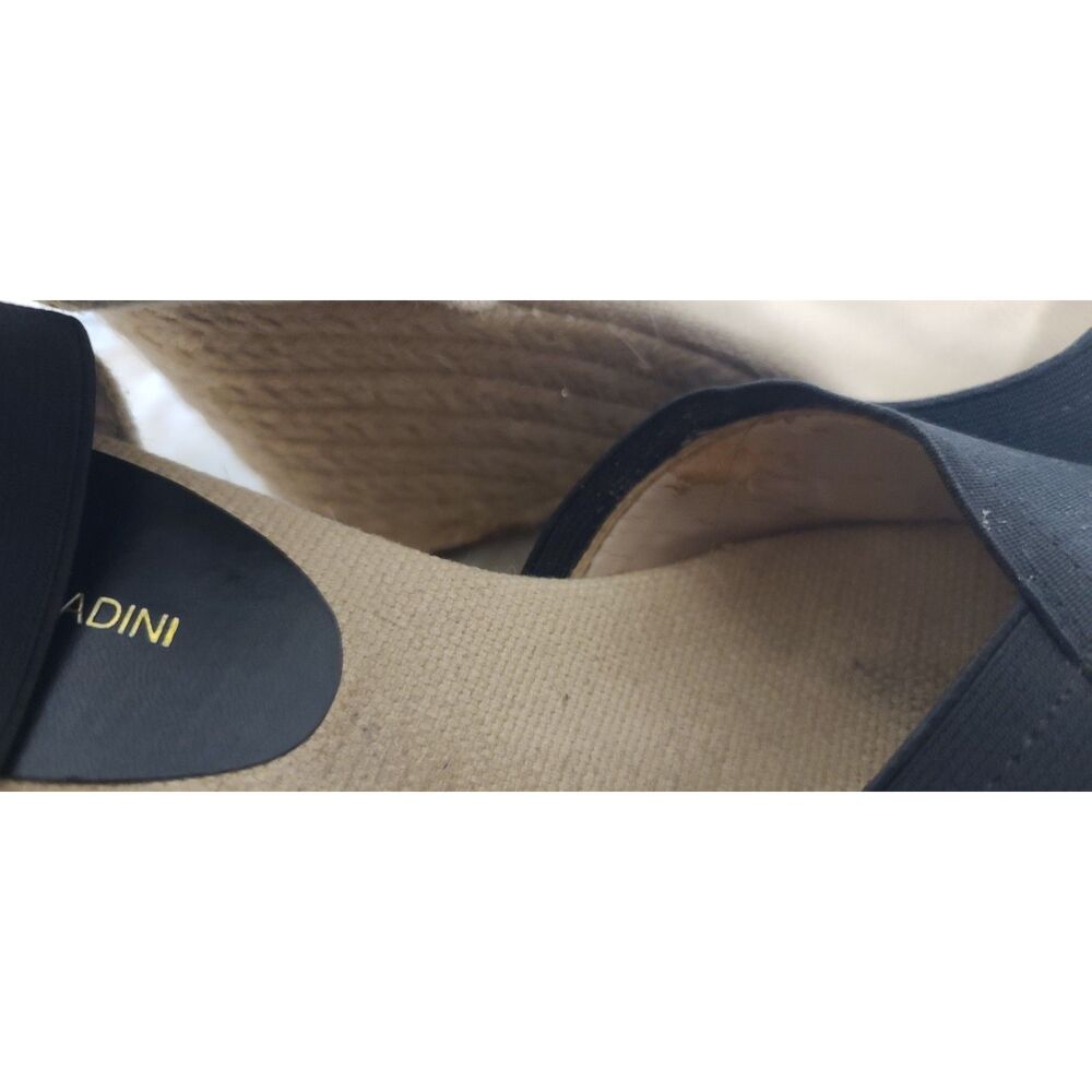 Adrienne Vittadini Black/Tan Wedge Espadrilles Size 9 - Picture 6 of 7